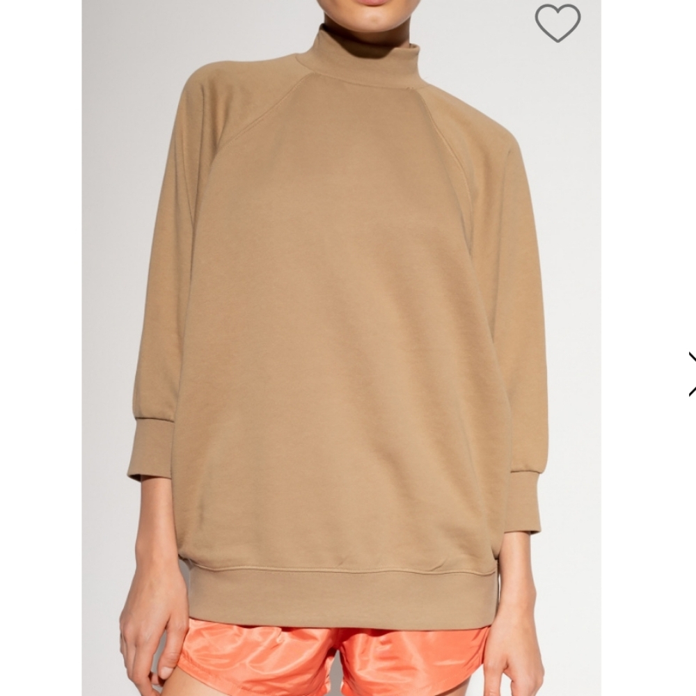 Fear Of God Essentials Tan High Neck Oversized Sweatshirt Size Medium